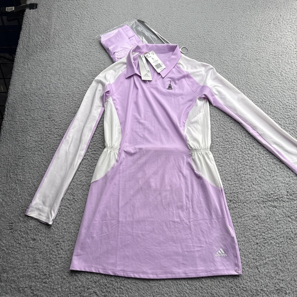 Adidas Dress Girls Large 13-14 Skort Golf Pickleball L/S Lilac Performance